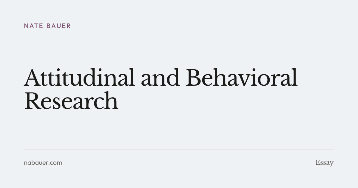 Attitudinal and Behavioral Research