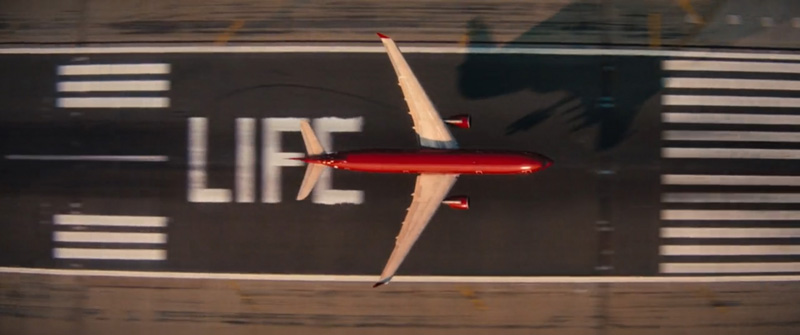 Life written on the airport runway