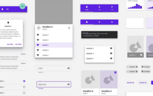 Snapshot of several elements within a design system